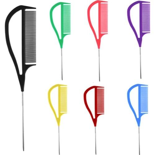 Professional Heat Resistant Salon Black Metal Pin Tail Antistatic Comb Hard Carbon Cutting Comb Hair Trimmer Brushes