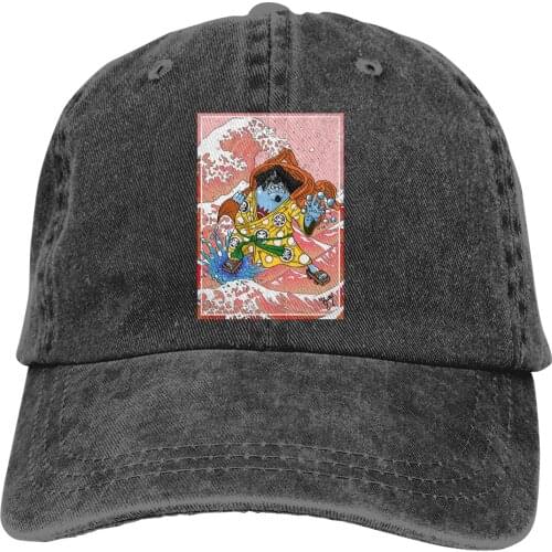 Adjustable Solid Color Baseball Cap Jinbe Washed Cotton One Piece Anime Manga Sports Woman Hat