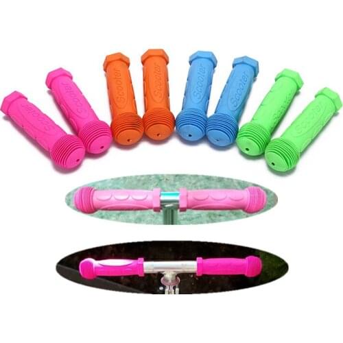 Rubber Grip Handle Handlebar Grips Colorful Blue Red Anti-skid Child Children Kids Bike Bicycle Tricycle Skateboard Scooter