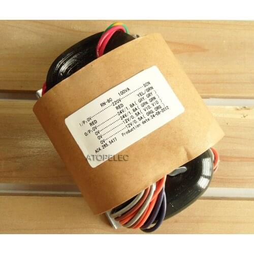 220V 100W R-Core Transformer 24V+24V 12V+12V for Audio Amplifier Preamp AMP R Core