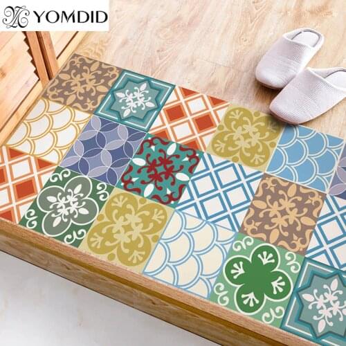 Kitchen Door Mat Waterproof PVC Sticker Bedroom Geometric Stickers Decorative Stair Mats Living Room Printed Doormat Pegatinas