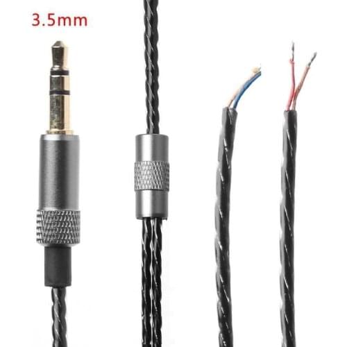 1.25M HiFi Earphone Cable 3.5mm Jack 3 Pole Male Plug Headphone Audio Cable Repair Replacement Cord Wire Earphone Cables