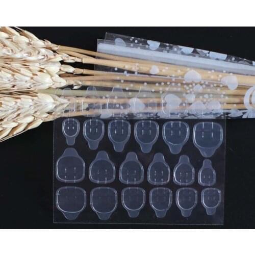 2020 2pcs Fashion easy to use stickers double-sided stickers jelly plastic fake nail gel transparent N02