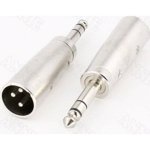 30pcs/lot J3P 3 Pin XLR Male to 6.5 Double Track Male Adaptor TRS Stereo 6.5mm