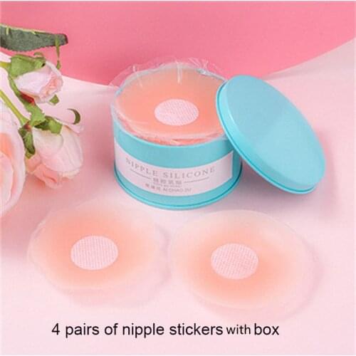 4 Pair For Woman Reusable Invisible Silicone Nipple Cover Self Adhesive Breast Chest Bra Pasties Mat Stickers AccessoriesLift
