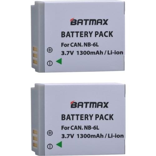 2Pcs NB-6L NB 6L NB6L Batteries For Canon IXUS 310 SX275 SX280 SX510 200 105 210 300 S90 S95 SD1300 SD1200 SX240 HS SX500 IS