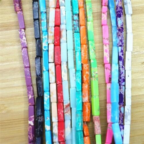 13x4mm Rectangle Emperor Turquoises Loose Beads Cube Stones for DIY Necklaces Bracelets Jewelry Making Creative Crafts