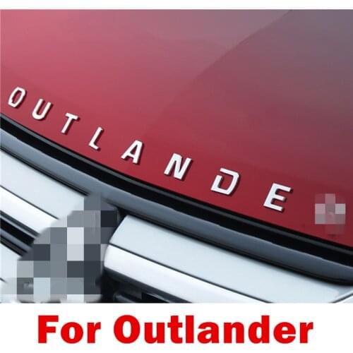 For Mitsubishi Outlander Stainless steel metal Chrome Car 3D Letters Hood Emblem logo Badge car sticker Word Letter accessories