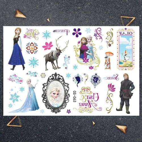Hasbro Children Cartoon Temporary Tattoo Sticker Novelty Cosplay Gag Toys for Princess Sofia Elsa Snow Party Funny Sticker Toy