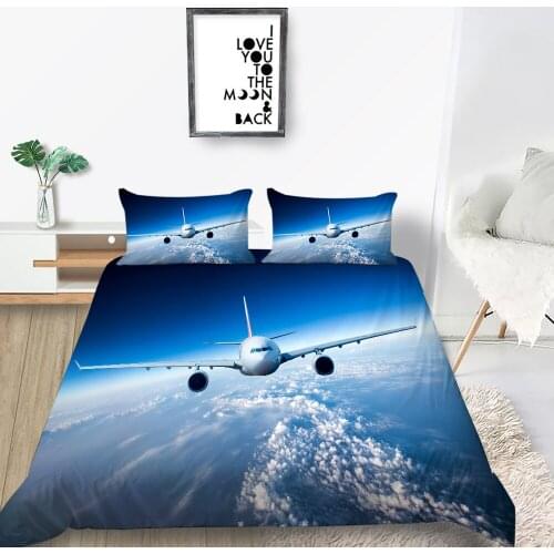 Aircraft Bedding Set Universe Cool Fashionable Duvet Cover 3D King Queen Twin Full Single Double Unique Design Bed Set