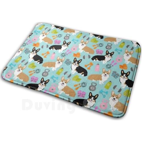 Corgi Fitness Carpet Mat Rug Carpet Anti-Slip Floor Mats Bedroom Corgi Tri Corgi Tricolored Corgi Corgi Carpet Dog Carpet Pet