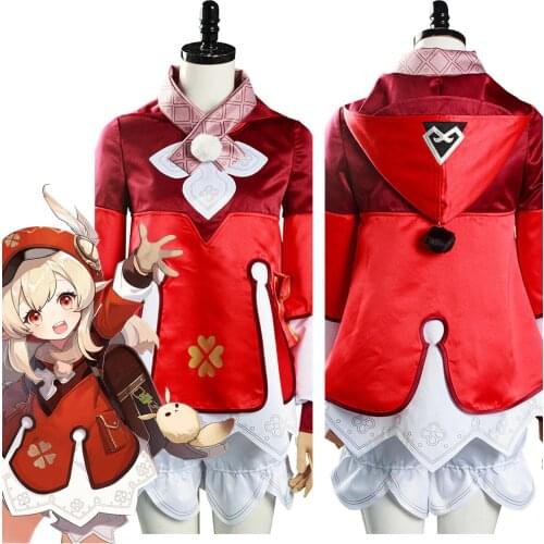 Game Genshin Impact - Klee Cosplay Costume Coat Hat Outfits Halloween Carnival Suit