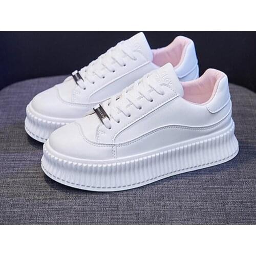 Women White Shoes Spring Running Shoes Vulcanize Shoes Slip on Trainers Fashion Platform Designer Sneakers Flats Female