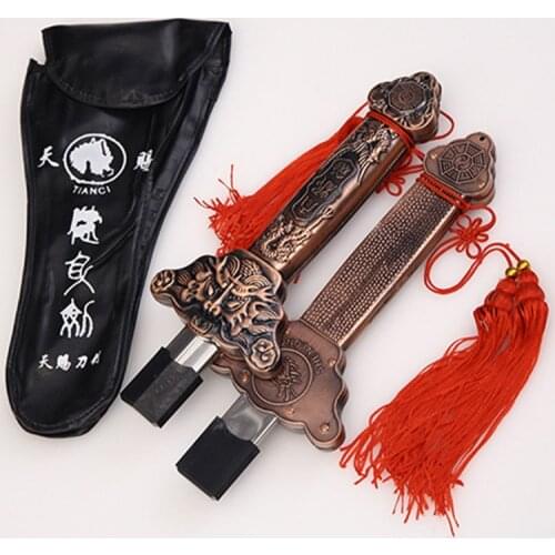 Taiji Sword Double Expansion Sword Fitness Folding Martial Arts Shrink Morning Exercise Sword Not Open Blade