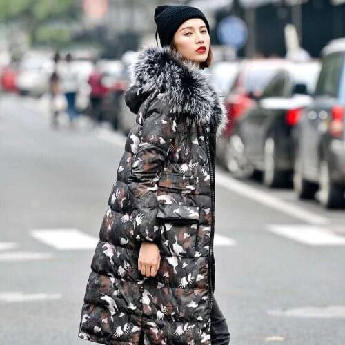 Fashion Camouflage Thick Coat Womens Down Jacket Winter Warm White Duck Down Coats Casacos De Inverno Feminino WXF128