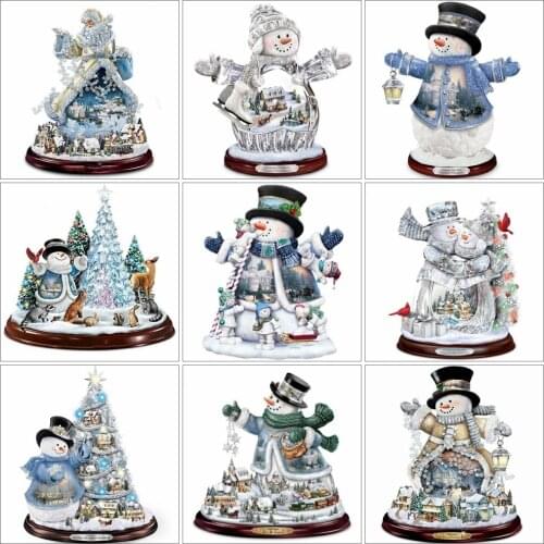 AZQSD 5D DIY Diamond Embroidery Snowman Mosaic Picture Of Rhinestones Diamond Art Painting Kits Scenic Home Decoration