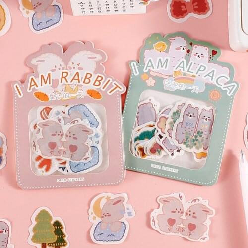 30Pcs Cute Animal Hamster Stick Decoration Diy Decoration Diary Scrapbooking Journal Planner Label Stickers Aesthetic Stationery