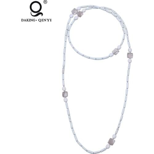 Newest Design Beige Turquoise Shell Adjustable Boho Necklace Jewelry