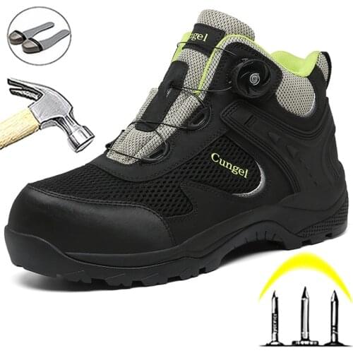 2021 New Work Safety Boots Men Outdoor Military Boots Indestructible Shoes Outdoor Tactical Boots Puncture-Proof Male Work Shoes