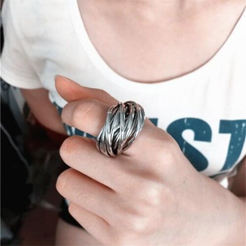 New Hot fashion Cool Punk metal wrapping silver polycyclic ring