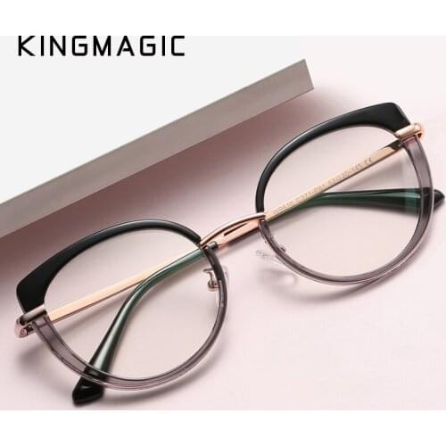 KINGMAGIC Anti Blue Light Blocking Glasses Men Women Frame Clear Lens Fatigue Computer Radiation Protection Mobile Game