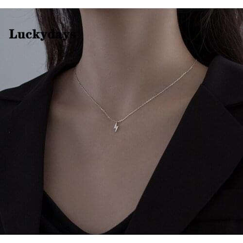 Luckydays New Necklace inlaid Zircon Hot Lightning Necklaces Women Protection Pendants For Girlfriend Jewelry Gifts