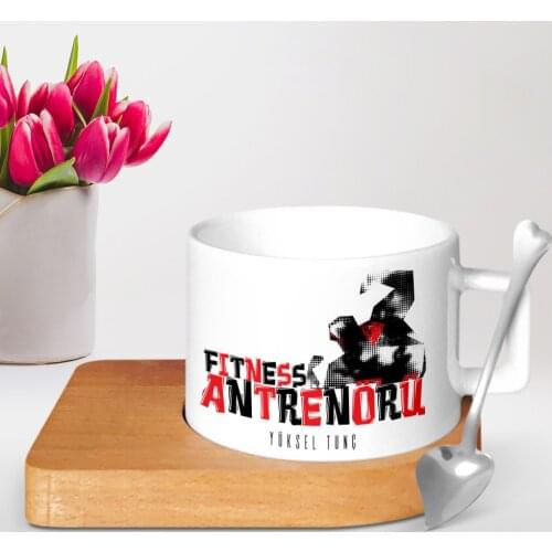 Personalized Professional Fitness Coach Wooden Altlıklı Ceramic Cup-2