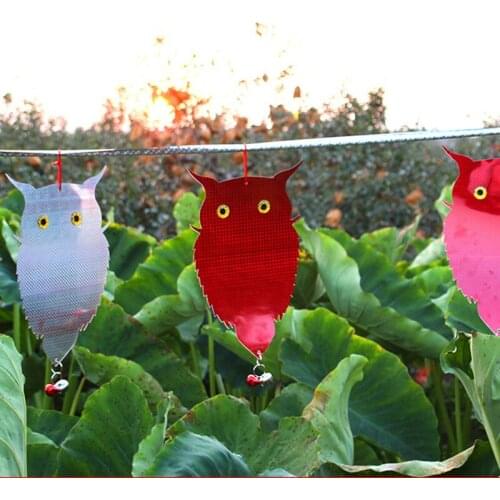 Owl Decoy Birds Repellent Control Scare Device with Bells Reflective Owl Hanging Decoration For Home Garden J2Y