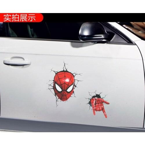 Marvel 3D Spiderman Car Sticker Car Door Body Cover Scratch Scratch Decoration Wei Spiderman Home Child Decoration