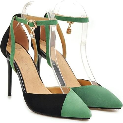 Big SizePointy contrast high heel sandals high heels sandals women shoes woman summer ladies