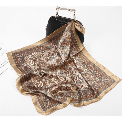 Scarf Silk Satin Bandana Women Luxury Summer Hair Neck Scarves Designer Square 60cm Small Bohemian Paisley Ladies Head Kerchief