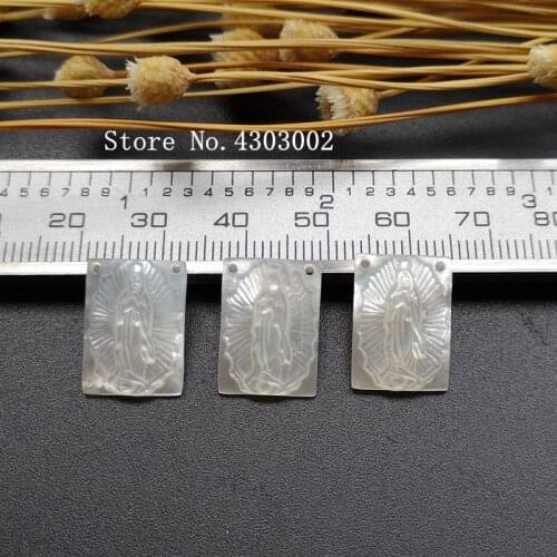 10pcs/lot 12x16mm Natural Holy Mary Mother of Pearl Shell virgin Mary Mother Pearl MOP for DIY Jewelry