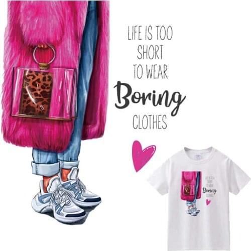 Fashion Girl Iron-On Transfer For Clothes Washable Woman T-Shirts Patches Personality Trendy Clothing Thermo Adhesive Stickers