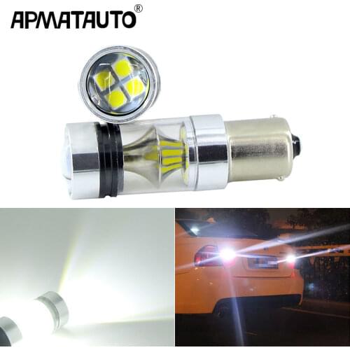 Apmatauto 2x 1156 BA15S P21W High Power 100W 3030 20SMD 6000K White LED Rear Reversing Tail Light Bulb For BMW E30 E36 E46 F30