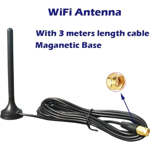 WiFi AP Antenna 3dbi OMNI Aerial Magnetic Base 3 Meter Cable for Access Point Mini PCI-e Card Repeater IP Camera Router Extender