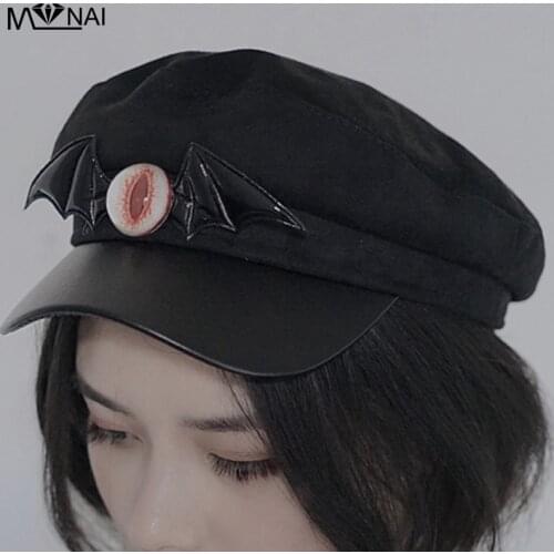 Women Hat Devil Eye Cool Street Fashion Gothic Dark Beret Cap Casual Vintage Newsboy Painter Hats Popular Costume Party