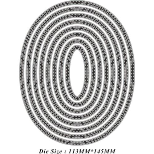 113*145mm Oval Frame Set Metal Cutting Dies for DIY Scrapbooking Photo Album Decorative Embossing Paper Card Crafts Die Cut