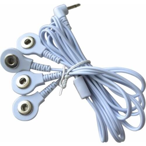 20Pcs/Pack Healthcare Electrode Lead Wires Connecting Cables With 4 Buttons For TENs Therapy Massager Body Relaxtion Machine