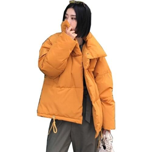 2019 Autumn Winter Fashion Women Thickened Cotton Coats Female Jacket Parkas Lady Short Cotton-padded Coat Outwear Harajuku W916