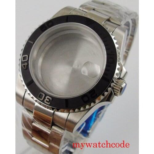 40mm men watch case fit NH35 NH36 automatic movement sapphire glass oyster bracelet foliding clasp watch part