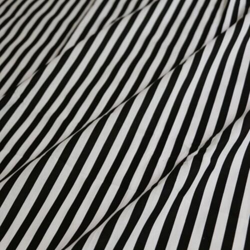 50cm*145cm black white stripe Cotton Poplin Fabric make summer dress skirt material