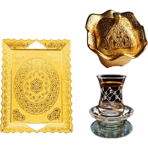 Başak 14 piece Checkers tea set