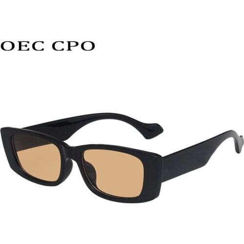 OEC CPO Vintage Rectangle Sunglasses For Women Square Sun Glasses Men Punk Eyewear Female Fashion UV400 Oculos De Sol Feminino