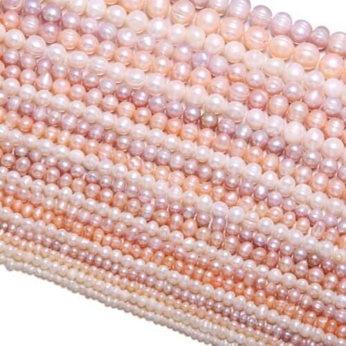 Natural Freshwater Pearl Beads High Quality 36cm Round Shape Punch Loose Beads for DIY Elegant Necklace Bracelet Jewelry Making