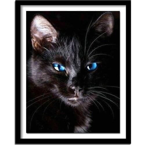 D Diy Diamond Embroidery Christmas Mysterious Black Cat Diamond Full Diamond Painting Cross Stitch Decoration