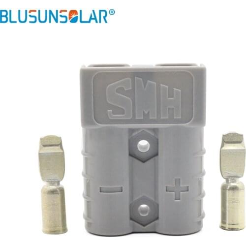 BLUSUNSOLAR 1 piece Red/Black/Grey Electrical Plug 50 Amp 600Volt 8 AWG Battery Connector Plug Connect solar panel battery