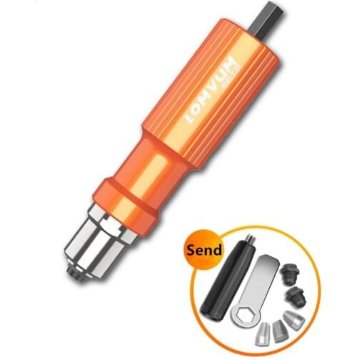 Electric Insert Rivet Nut Gun Pop Riveting Drill Tool Cordless Adapter Nozzle Riveted Pneumatic Blind Rivet Adapter Hand Tool