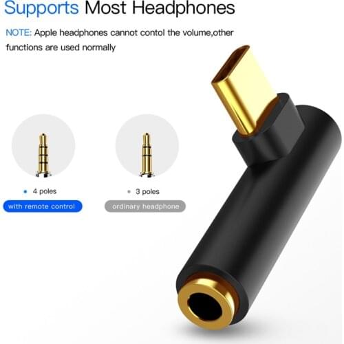 Type C 3.5mm Jack Earphone Cable USB C Male to 3.5mm AUX Audio Adapter USB-C 3.5 Converter Cable For Xiaomi 6 Huawei