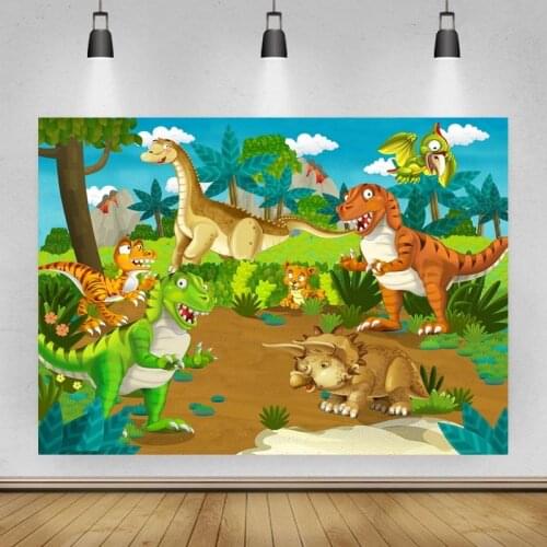 Dinosaur Painting Animation Portrait Photography Background Birthday Party Family Activities Decors Vinyl Backdrop Studio Props