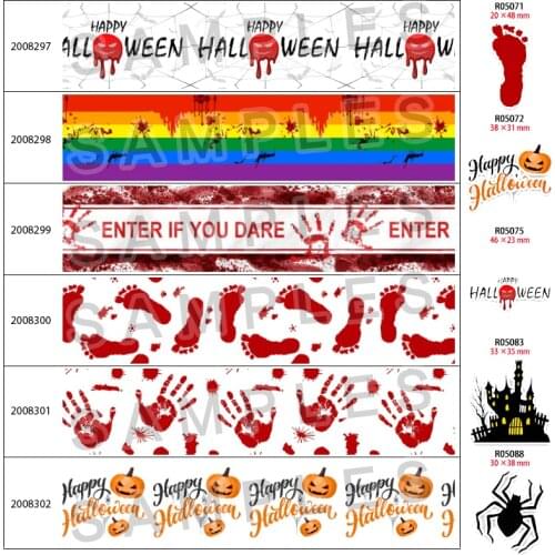 All Saints' Day 5 Yards 25mm/38mm/50mm/75mm Grosgrain/Satin Ribbon for Hairbow Headwear Decoration DIY 200829 200830